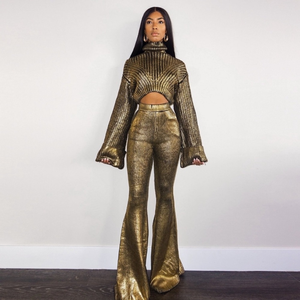 Gold Hanifa Two Piece Set